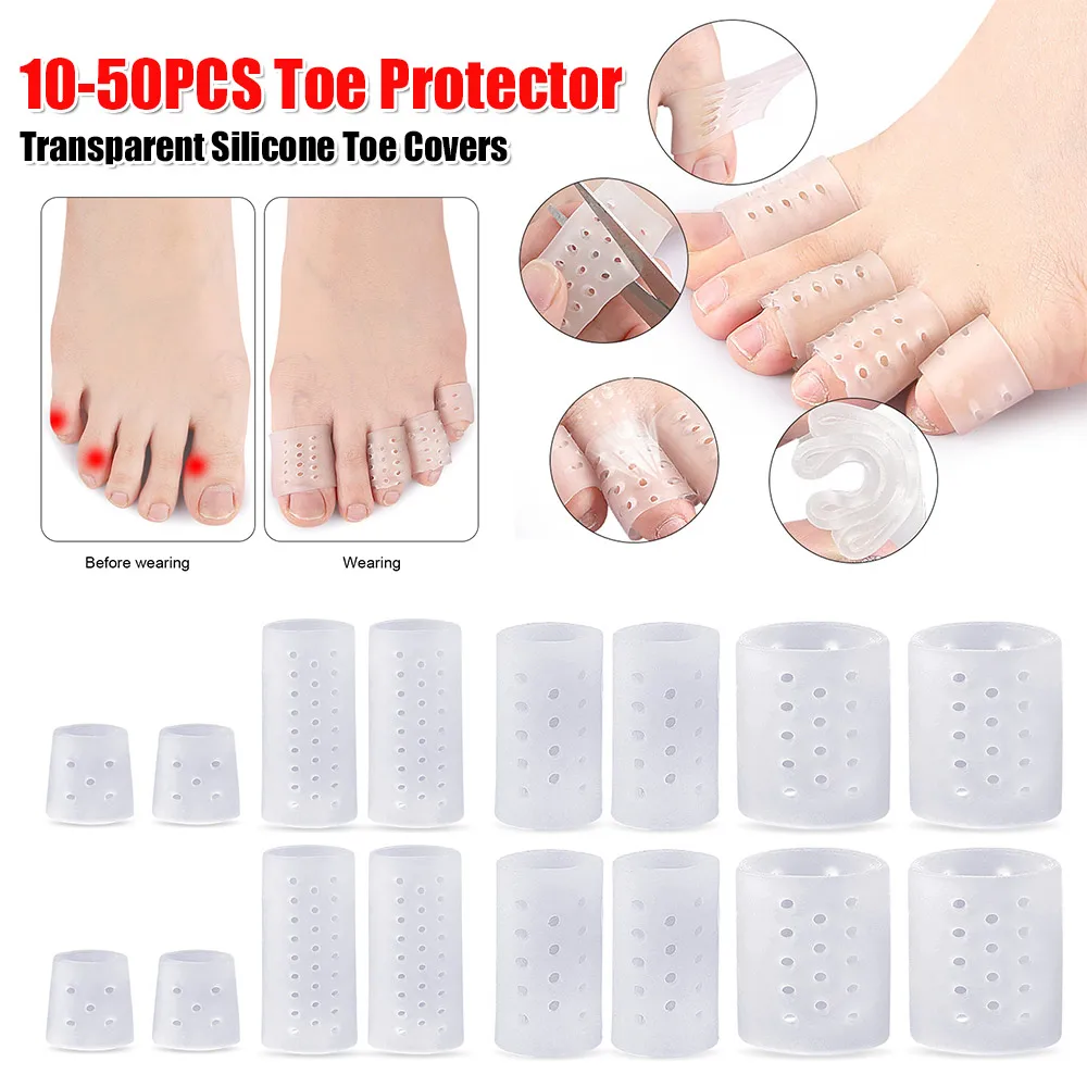 

Прозрачные силиконовые защитные колпачки для пальцев ног, дышащие вкладыши для пальцев от вальгусной деформации, мозолей, натоптышей и пухлостей