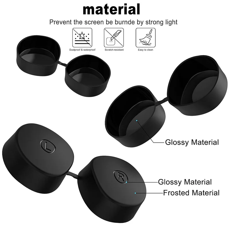 #921F For Meta Oculus Quest2 Silicone Host Protective Case 5-Piece Set Non-Slip and Anti-Drop VR Accessories,Black (Black)