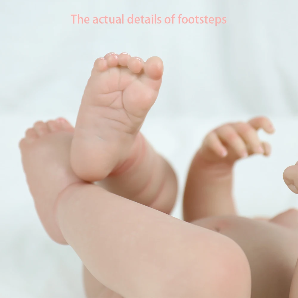 Muñeca bebé Reborn de vinilo de silicona de cuerpo completo de 18 pulgadas Loulou con pelo pintado realista hecho a mano para niños regalo de Navidad