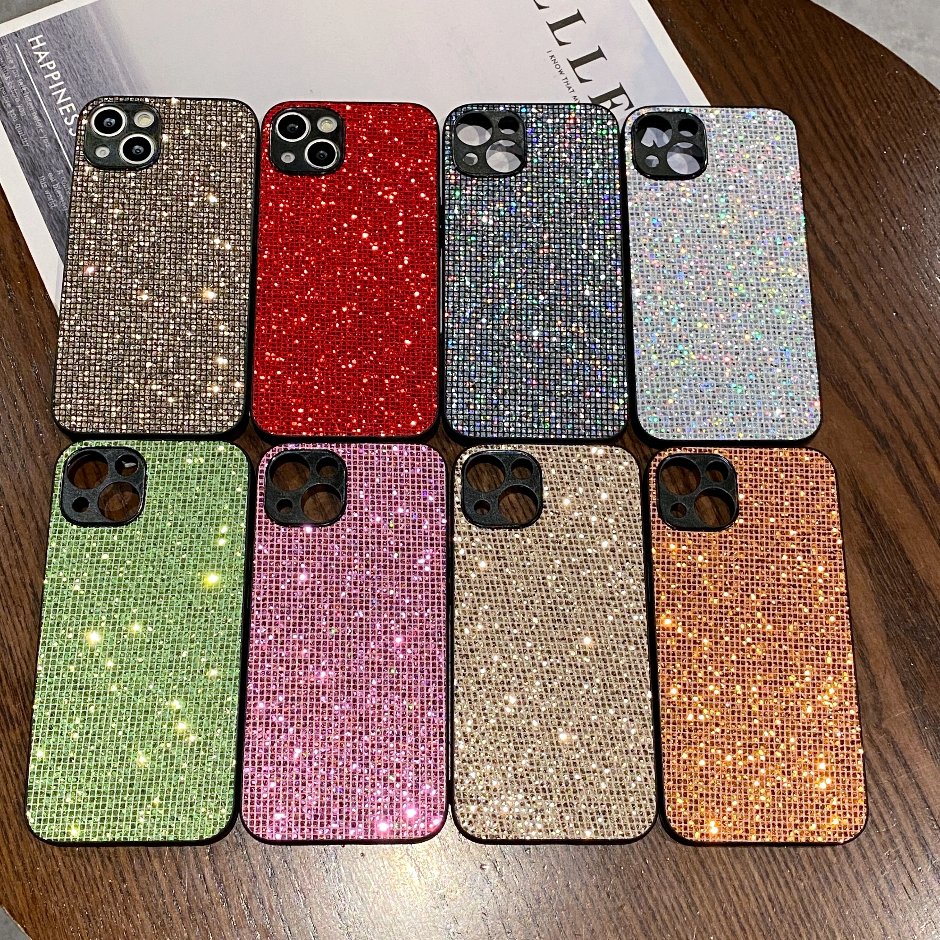 الفاخرة بلينغ بريق ملون الترتر شعرية نمط لينة قضية الهاتف آيفون 17 16 15 14 13 12 11 برو ماكس زائد 16E غطاء الهواء