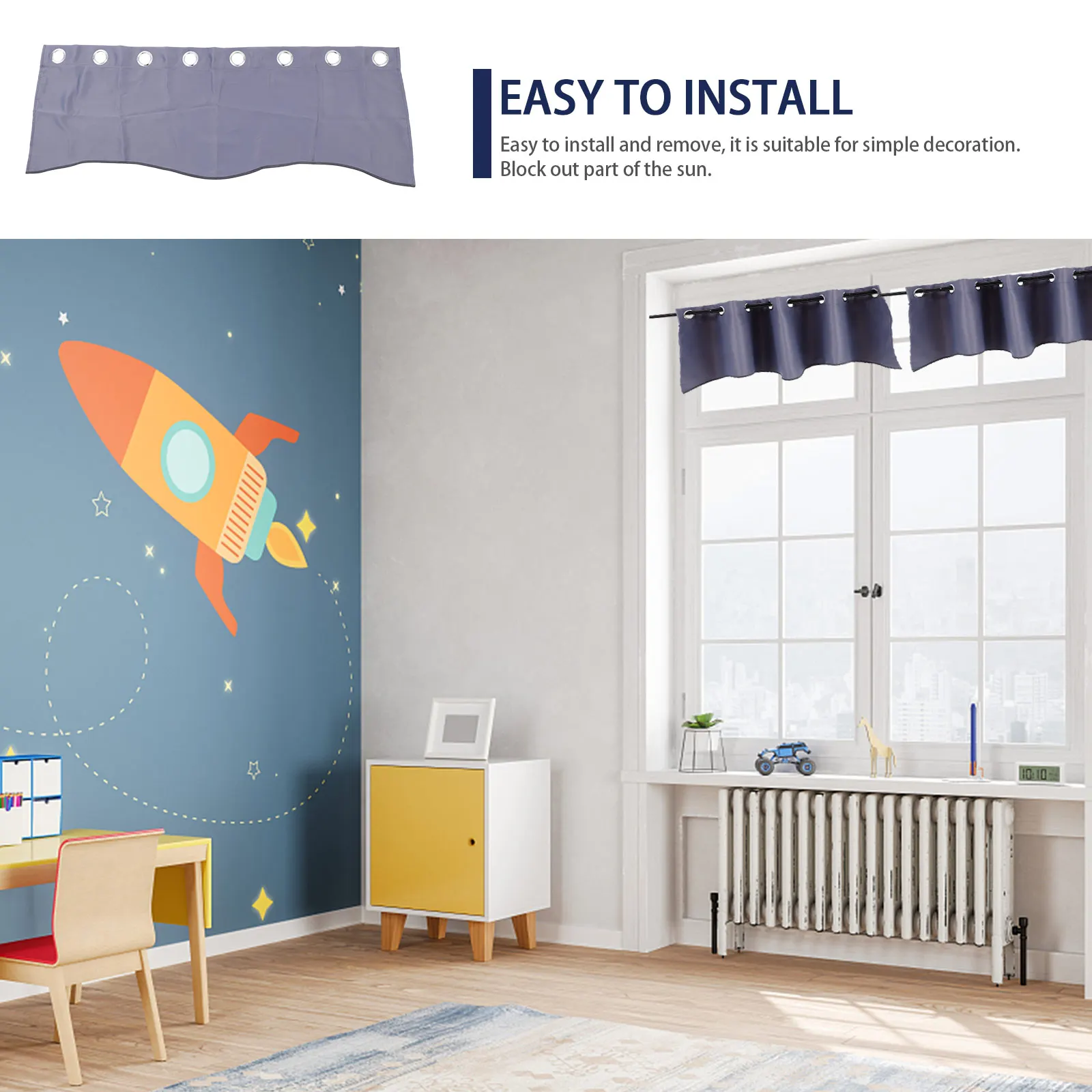 

Decorative Short Curtain Bedroom Window Valance Light Shading Drape Kitchen Blackout Curtains Easy Install Stylish Home