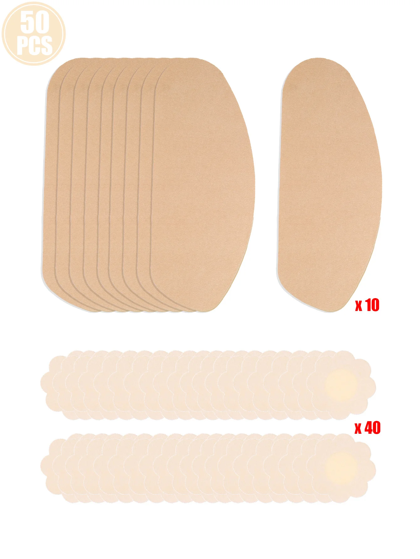50Pcs Anti Chafing Thigh Tape Nipple Cover Combo Invisible Skin Friendly Adhesive Patch No Trace Under Clothes