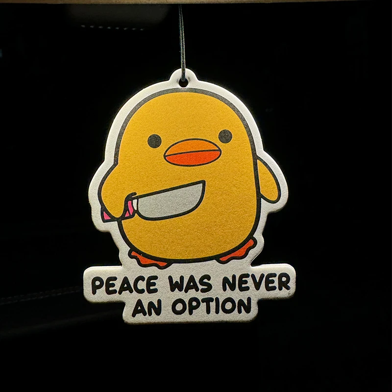 Peace Is Never a Choice, Cute Chick Design Hilton (Hotel Scent) Neutral Car Perfume and Non-Toxic Air Freshener |   Natural Essential Oils and Aromatherapy Scent Tablets (Noroili/Grapefruit/Cedar) |   Hanging Type and Dual-Purpose with Vent Clip |   Long-Lasting Fragrance for 60-90 Days |   Deodorize and Purify the Air |   Suitable for Use in Cars, Homes, Wardrobes, and Bathrooms. |   Cartoon Animation Design |