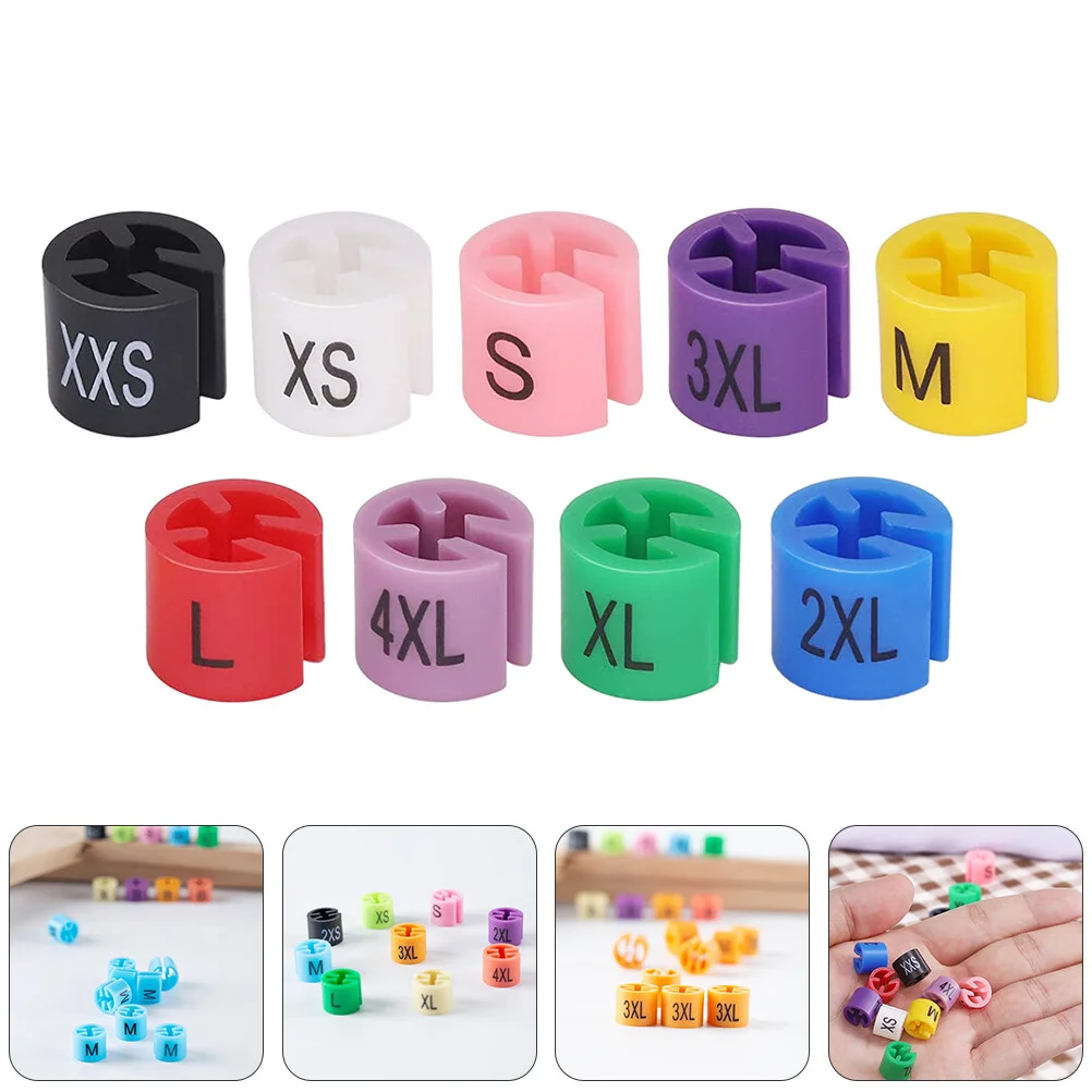 90 Pcs Size Buckle Closet Hangers Clothes Color-Coding Sizes Plastic Markers Tags Aldult Garment