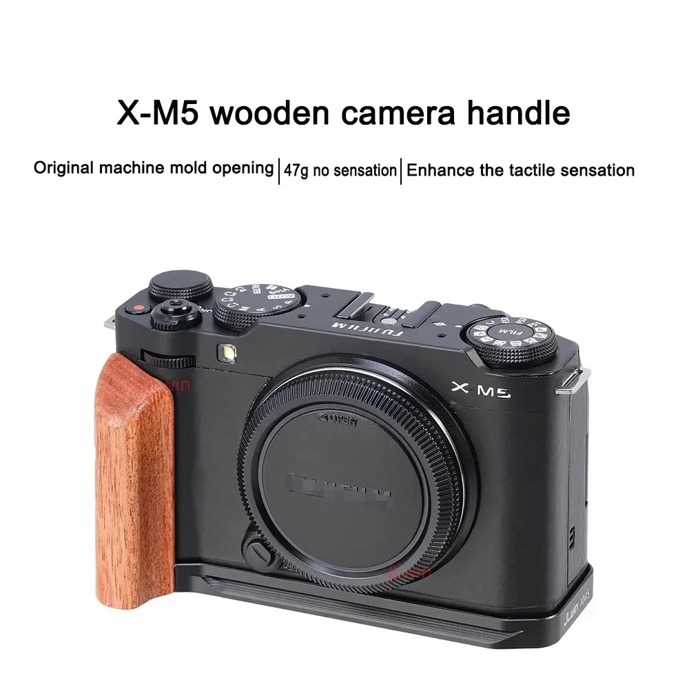 

For Fujifilm X-M5 Cameras Quick Release L Plate Camera Handle Wood Grip Arca Swiss Tripod Mount For Fuji XM5 Plat