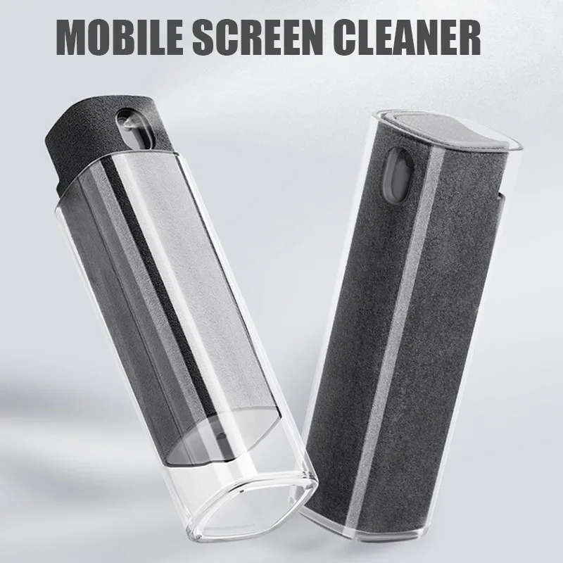 2 In 1 Phone Screen Cleaner Spray Glass Computer Screen Dust Removal Microfiber Cloth Set Cleaning Artifact No Cleaning Liquid