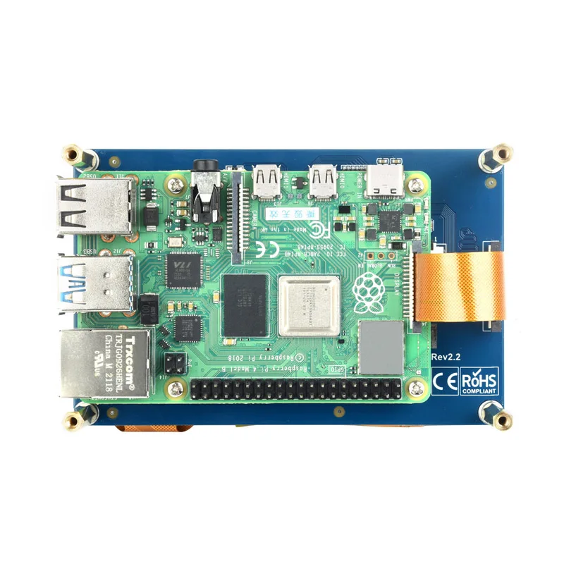 شاشة Raspberry Pi 4.3 بوصة DSI MIPI 800x480 4.3 بوصة شاشة لمس سعوية IPS تعمل باللمس LCD لـ Pi 5/4B/3B+/3A+/3B/2B/B+/A+