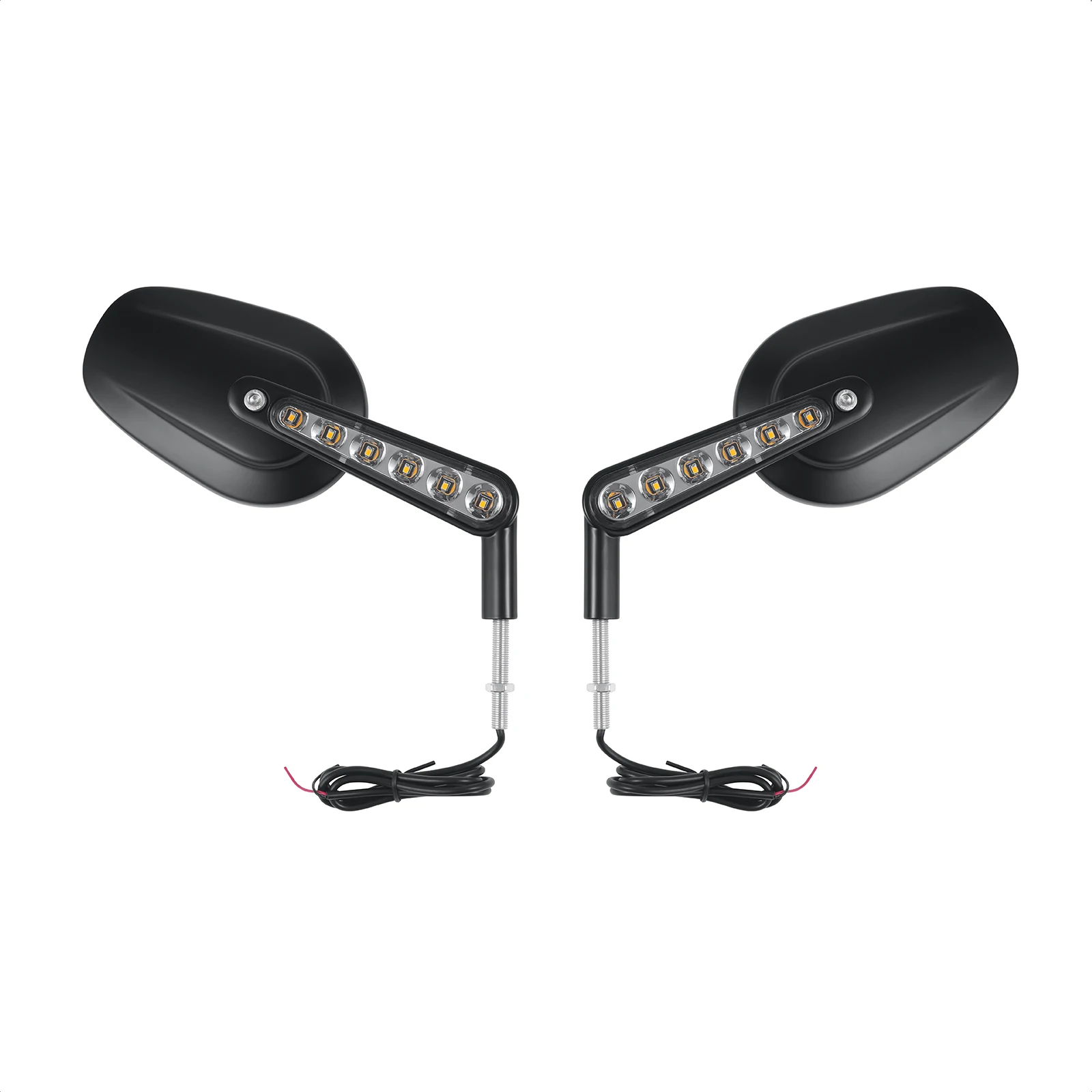 For H-arley Davidson VROD V-Rod VRSCF 2009-2017 Pacewalker Muscle Rear View Mirrors with LED Turn Signals Light Black / chrome