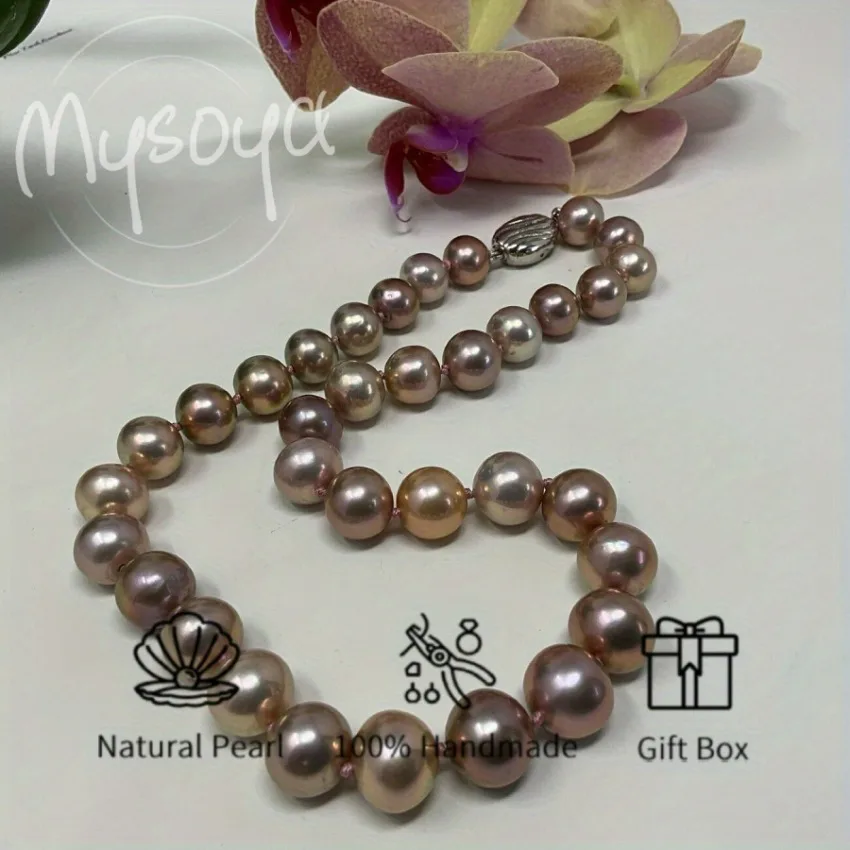 

MYSOYA 12-15 мм розовый фиолетовый Эдисон ожерелье из пресноводного жемчуга несколько размеров подарочная коробка идеальный подарок на свадьбу, день рождения, Рождество