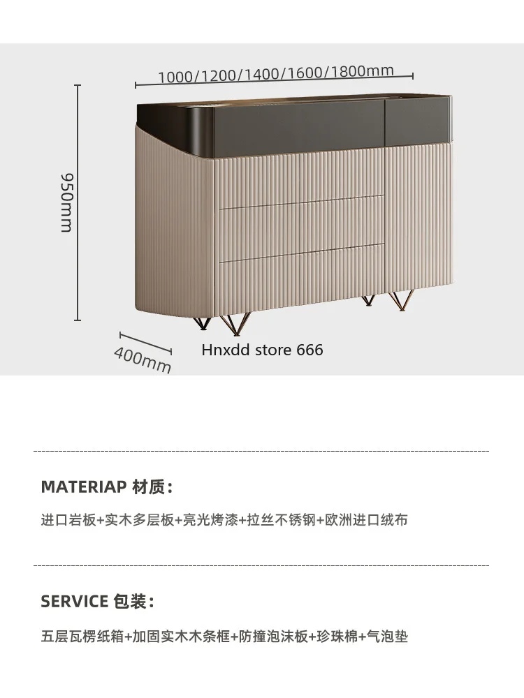 Italian light luxury rock slab dining side locker image 5