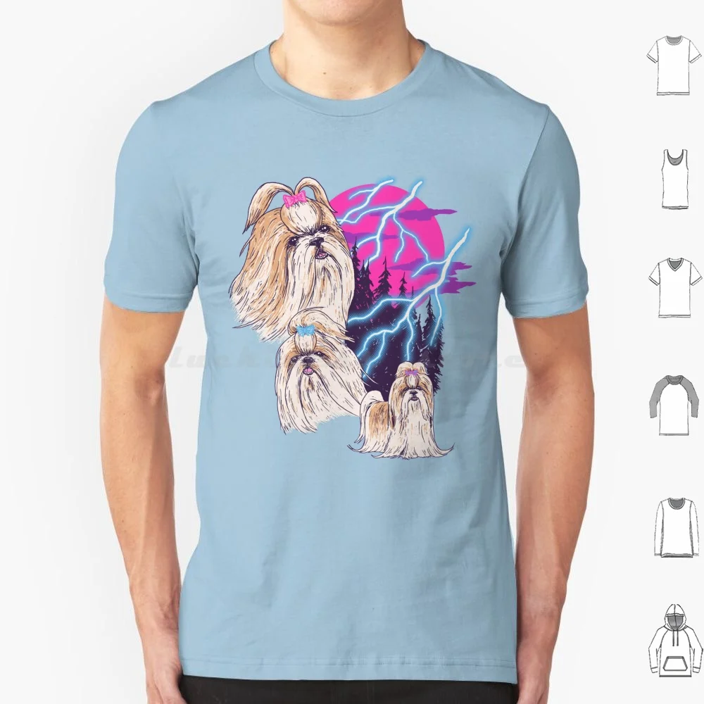 Lightning Shih Tzu T Shirt Men Women Kids 6xl Shihtzu Shih Tzu Dog Dogs Puppy Lightning Fancy Metal 80s Retro Rad Nature