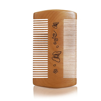 Medium Peach Wood Comb, Double-sided Carved Xiangyun Wood Comb, Nanmu Comb, Anti-dandruff Double Row Dense Tooth Comb
