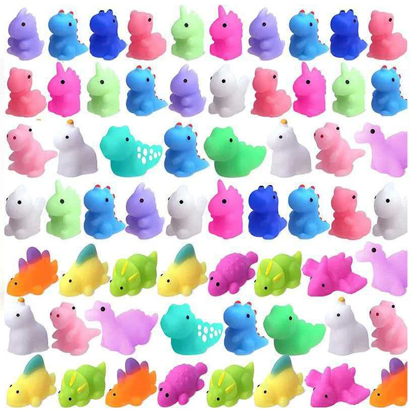 10PCS Mochi Squishy Toys Kawaii Dinosaur Fidget Stress Relief Squeeze Party Favors Stocking Stuffers Gifts For Kids Boys Girls