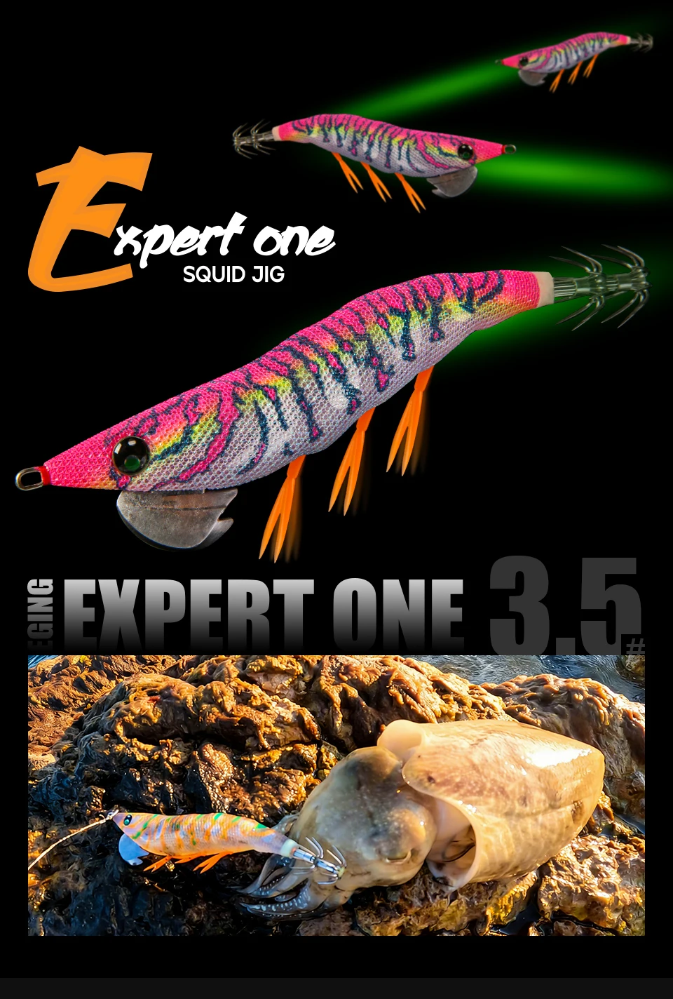 LETOYO EXPERT ONE 3.5# Leuchtender Tintenfisch-Köder, Künstlicher Sepiaköder, Oktopus-Angelköder für Meeresfischerei – Detail 1