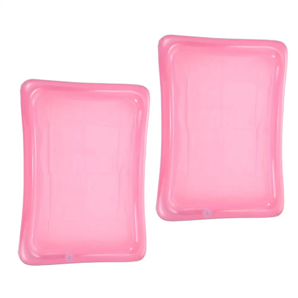 Bandeja inflável flutuante, 2 peças, suporte de barra, almofada de resfriamento, servidor de comida de gelo, piscina, refrigerador de bebidas, grande capacidade, armazenamento de brinquedos