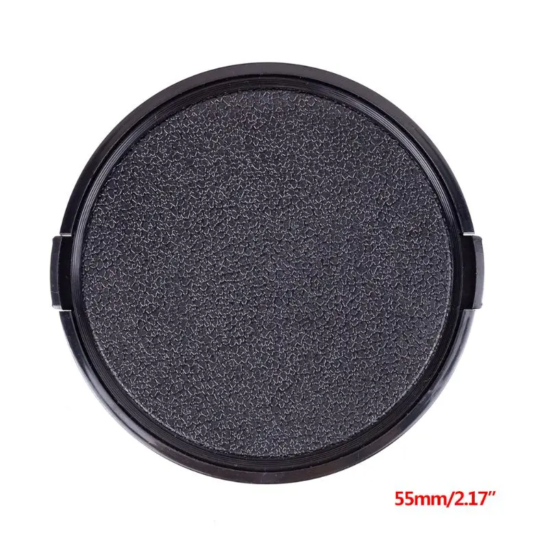 Tampa lente frontal universal encaixe central 55 mm para para acessórios câmera substituição preta