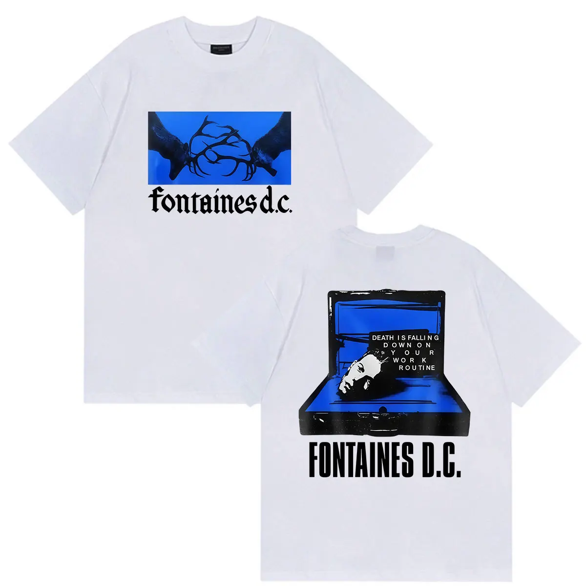 Fontaines D.C Rock Band UK Tour 2027 Graphic T Shirt Men's Vintage Fashion Cotton Short Sleeve T-shirt Gothic Clothing T-shirts