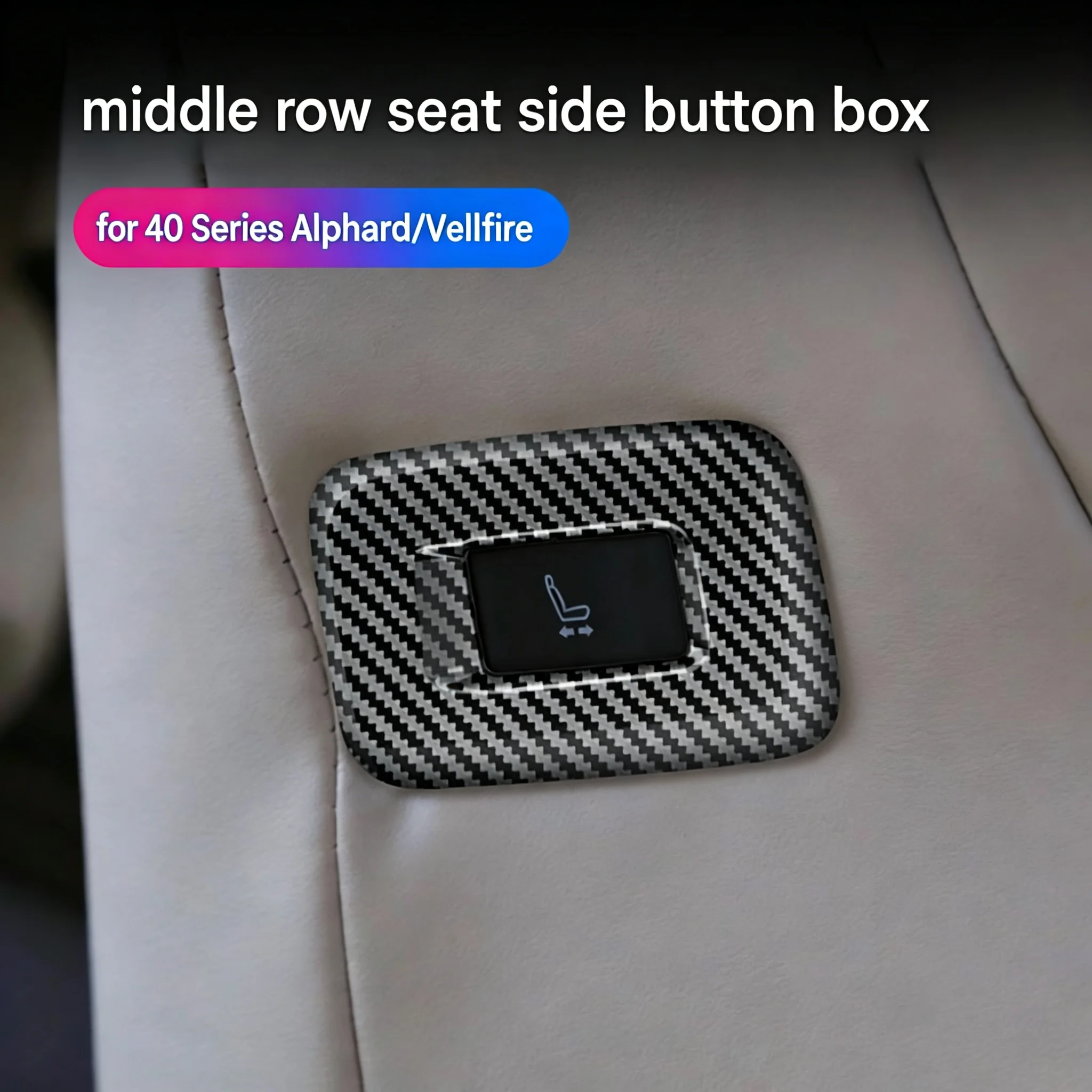 Car Seat Button Frames for Toyota Alphard Vellfire 40 Series ABS Side Switch Trim Covers for High Spec Second Row Seats 2 Pieces