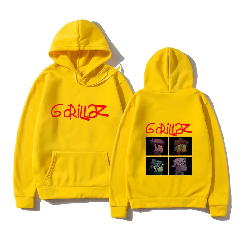 2024 Spring Rock Print Hoodies Music Band Gorillazs Punk 90s Casual Fashion Sports Shirts New Men Plus Size Pullover Unisex