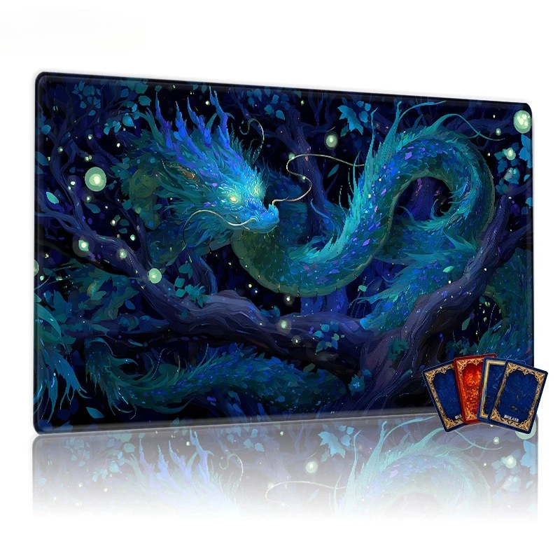 Dragon Guardian Forest game mat antislip mat for desktop and mouse pad, durable, suitable for CCG, TCG, RPG, natural theme gifts