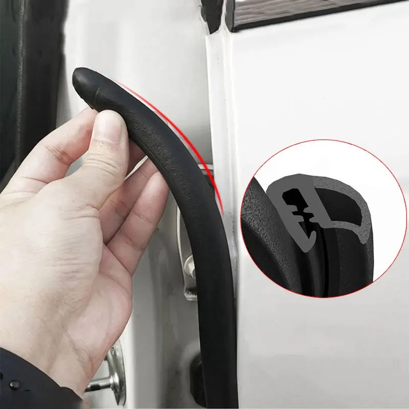 Car Door Edge Rubber Weatherstrip B Pillar Sealing Strips Noise Windproof Protection For Auto Door Trunk Sealant Accessories
