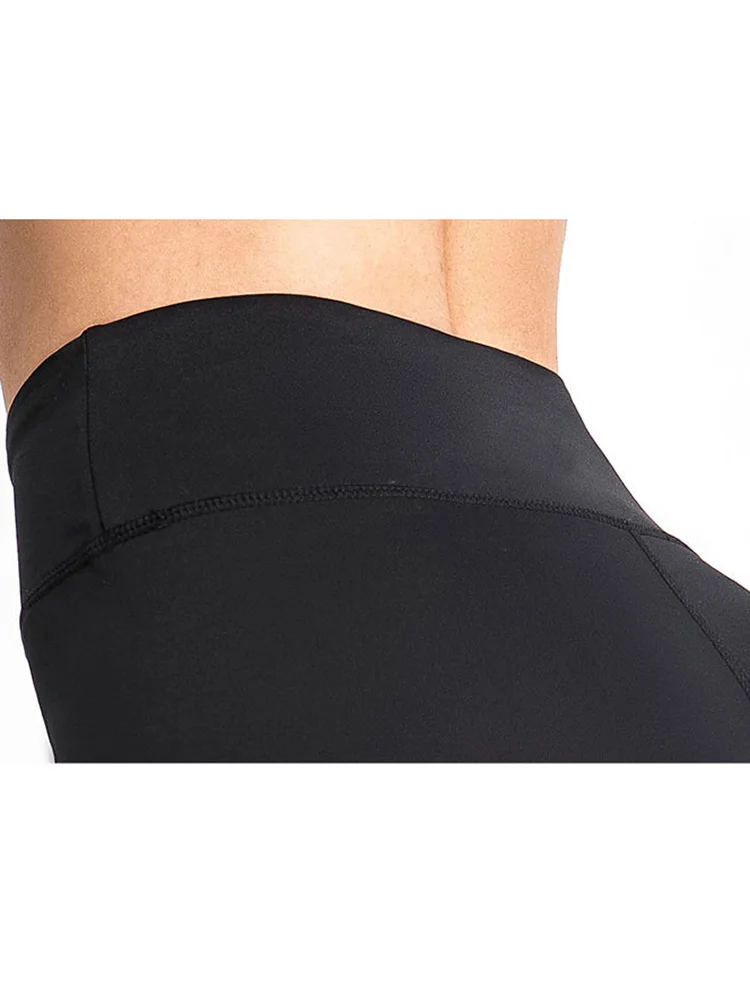 Calças de Yoga de Cintura Alta para Mulheres, Push Up, Leggings Fitness Preto Sólido, Ginásio Suave, Corrida Longa, Calças Esportivas de Nylon Elasticidade