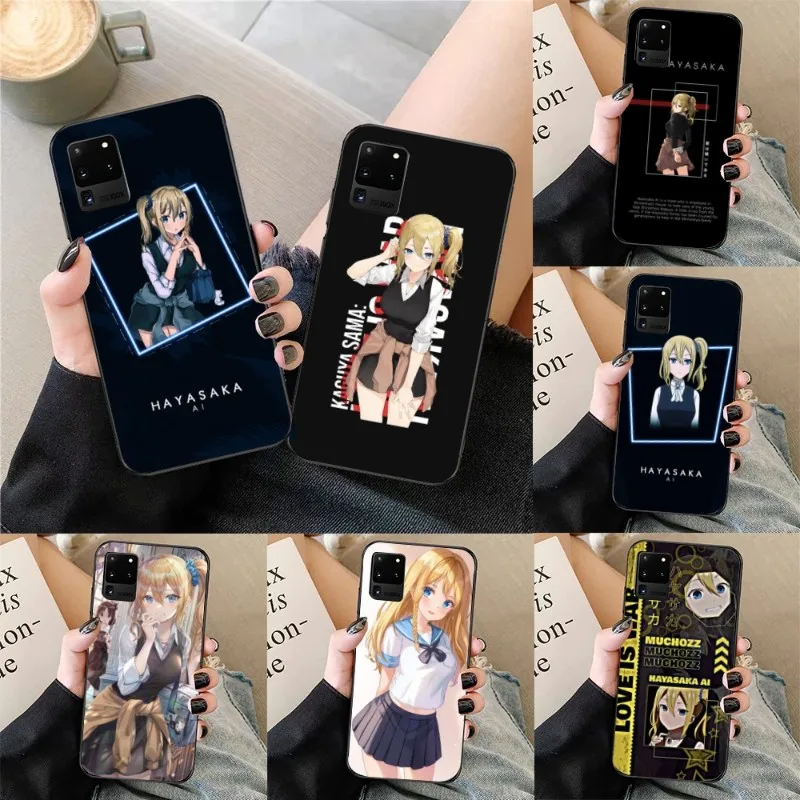 Love is War Hayasaka Phone Case for Samsung Galaxy S23 S22 S21 S10 S9 S8 Plus Ultra Black Soft Phone Cover Funda