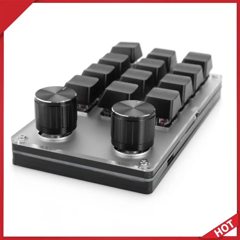 

12-клавишная программируемая макроклавиатура с 2-мя ручками, Bluetooth/проводная, с мини-кнопками для копирования/вставки, с возможностью горячей замены, для офиса и игр