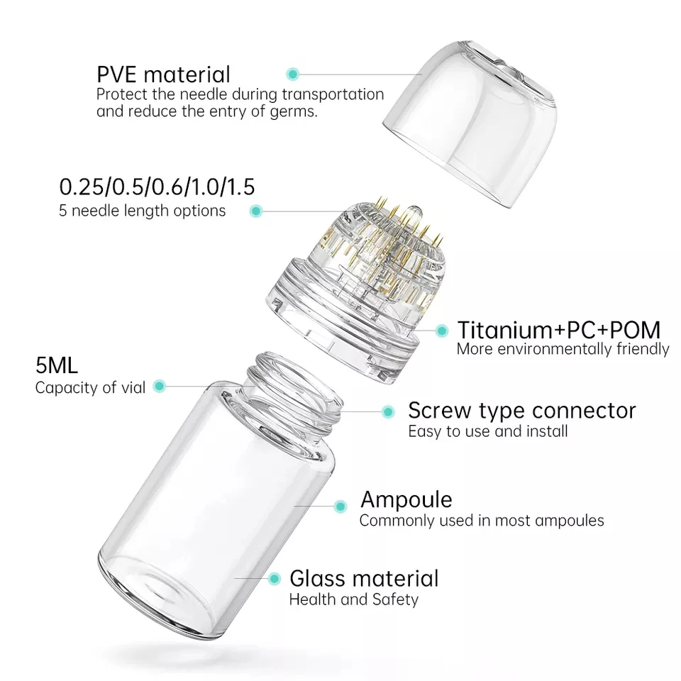 Hydra.Needle 20 Pin Titanium Professional Microneedling Derma Stamp Serum Micro Needle Therapy Beauty & Skin Care Tools