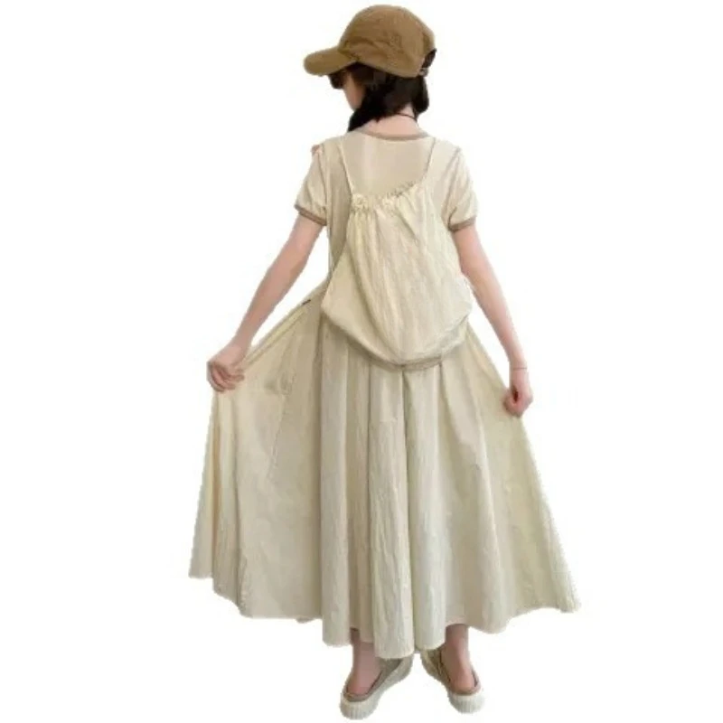 

Girls' Sweet Princess Dress 2026 Summer New, Fashion Casual Gown for Big Kids Breathable Daily Wear