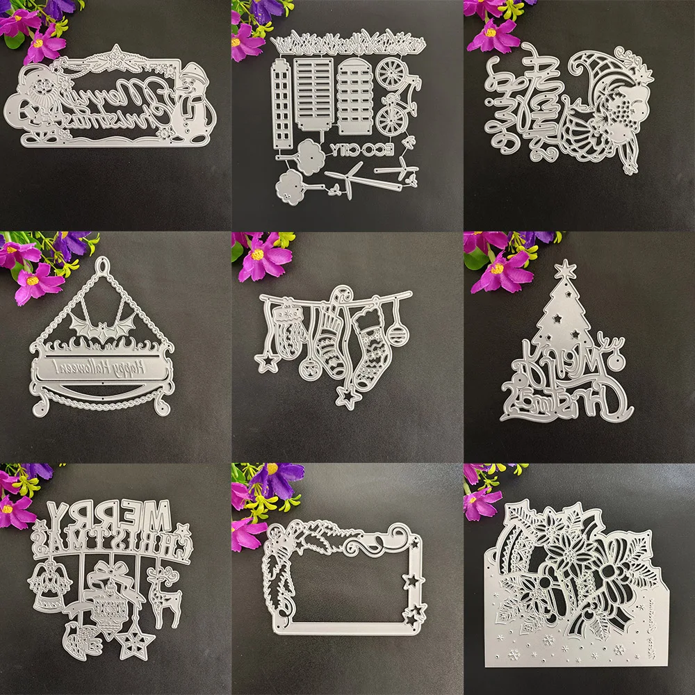 Merry Christmas New Steel Metal Cutting Dies For DIY Scrapbooking Decoretive Craft Die Cut Embossing Card Make Stencil