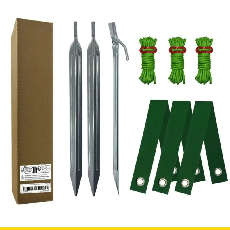 SZCH Tree Stake for Anchoring Newly Planted Trees Straightening Leaning Garden Accessories Rustproof Stakes with Strap