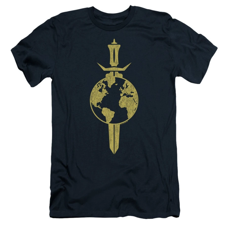 Star Trek Sword and Earth Logo Navy Blue Shirts Summer New Women's Vintage Breathable Tee Streetwear Oversized Loose Casual
