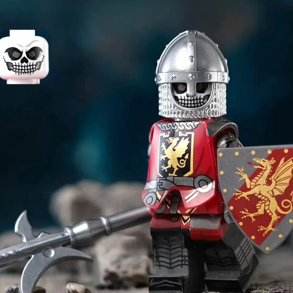 In Stock Medieval Richard Knight Mercenary Building Blocks Figure Peripheral Plastic Model Assembling Advanced Statue Gifts Toys