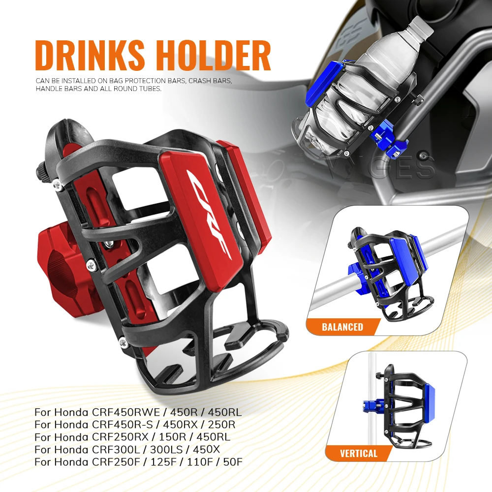 

Motorcycle Beverage Water Bottle Cage For Honda CRF450R CRF450RL CRF250R CRF300L CRF450X CRF250F Drinks Holder Water Cup Holder