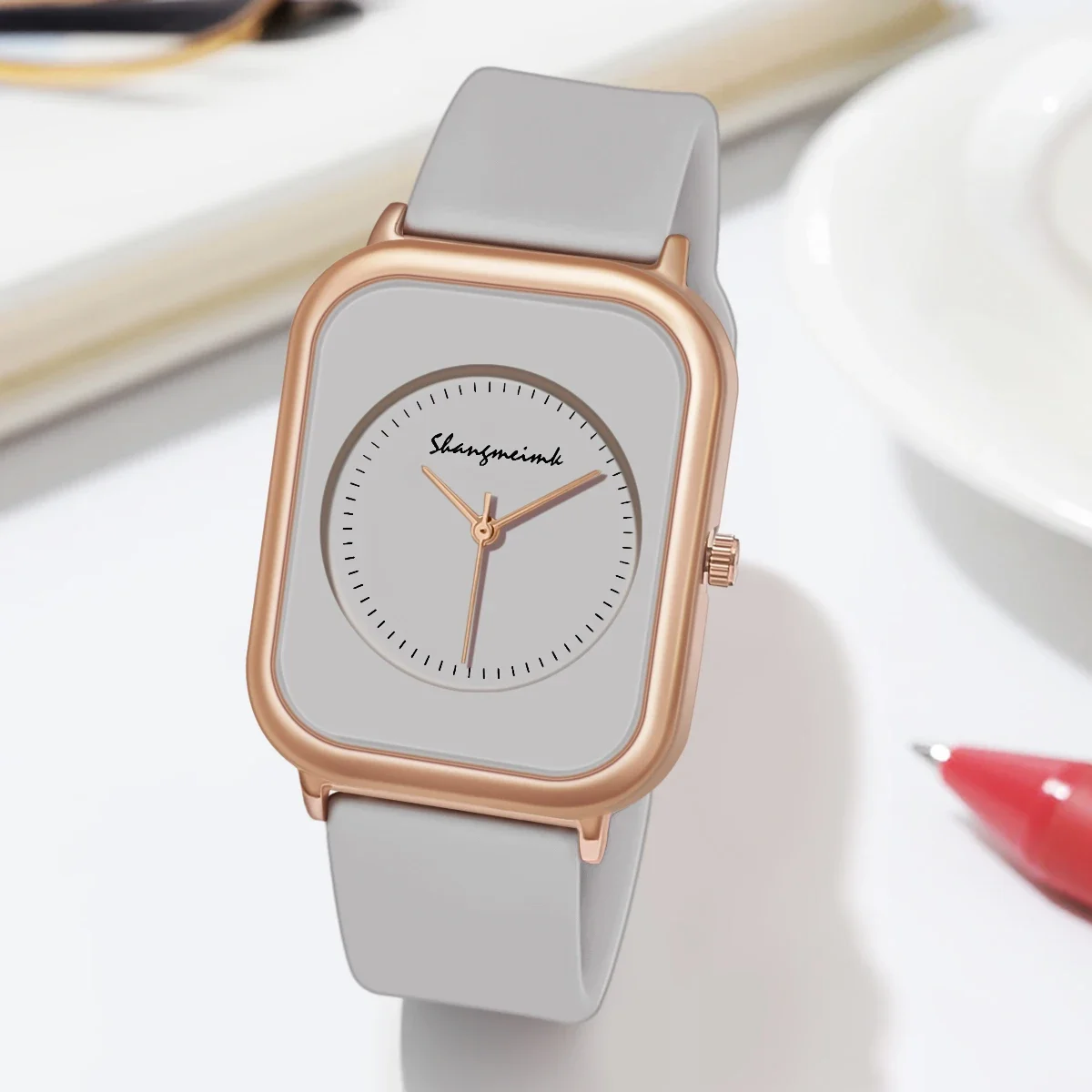 Casual Fashion Simple Personality Literal Women Silicone Quartz Watch