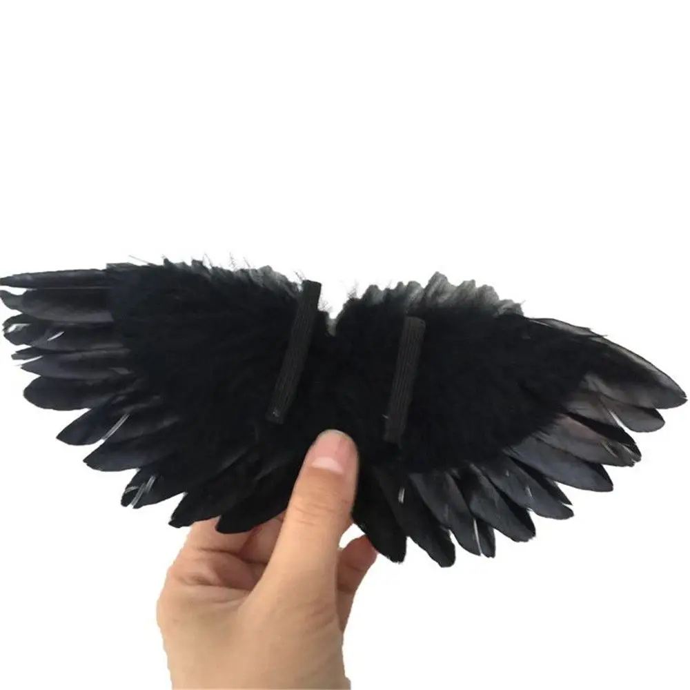 Accesorios de ala colgante para decoración de muñecas, Mini pluma, ala de Ángel para el Día de San Valentín, ropa de ala, blanco y negro