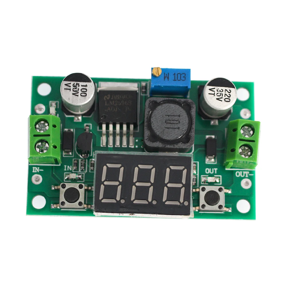 DC-DC Buck Step Down Module LM2596 DC/DC 4.0~40V to 1.25-37V Adjustable Voltage Regulator With LED Voltmeter