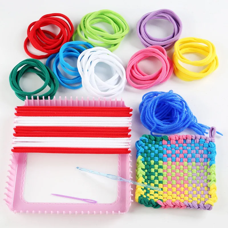 DIY Weaving Toy for Ages 3+ Years Kids, Stretchy String Craft Kit with Colorful Bands | Learn Patterns & Fine Motor Skill