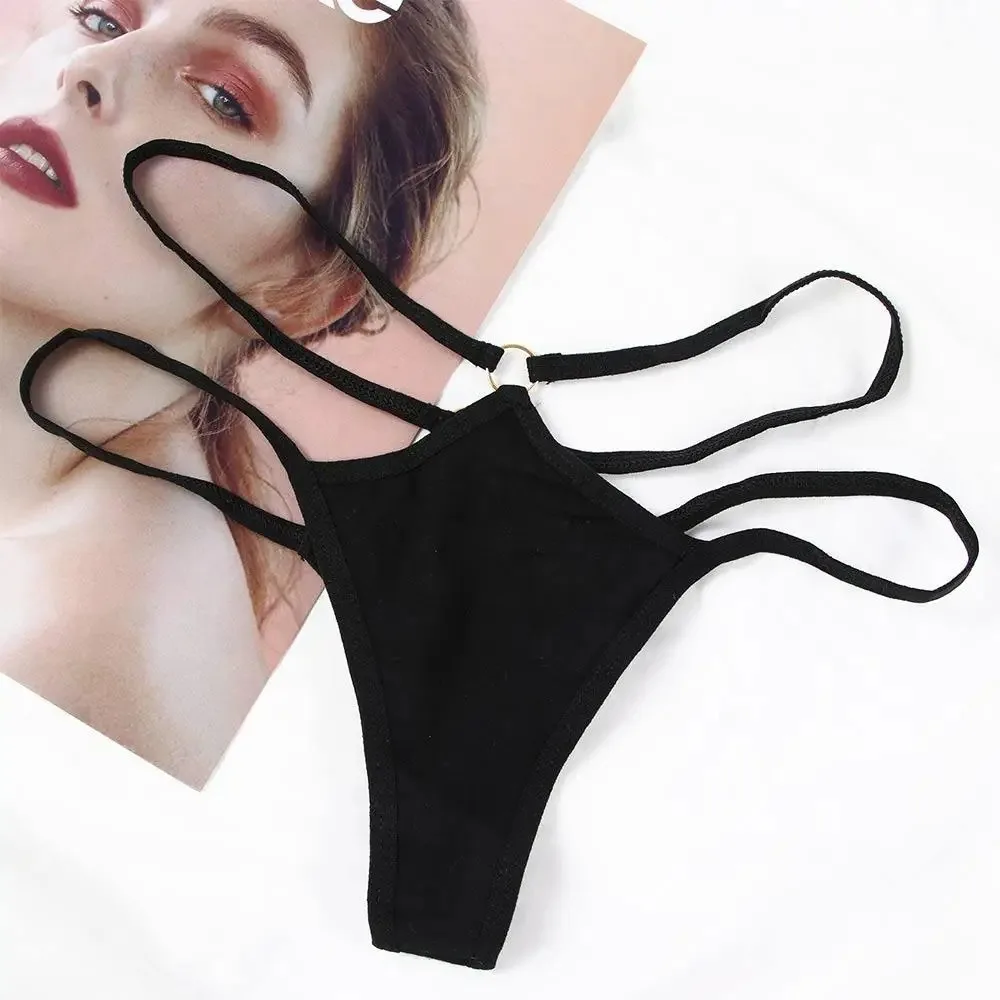 Female Hollow Low Rise Women Sexy Lingerie Sexy Thong Cotton G-String Strap Panties