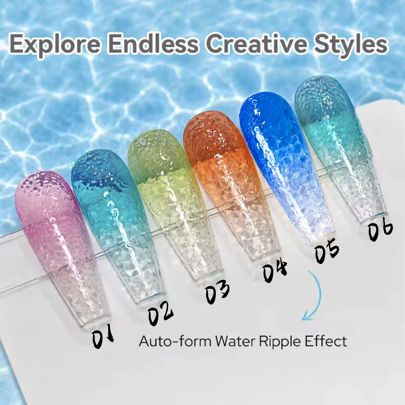 1pcs SHAKA Ice Breathable Bubble Water Ripple Gel Nail Polish Summer Seaside Holiday Everyday White Versatile Magic Nail art