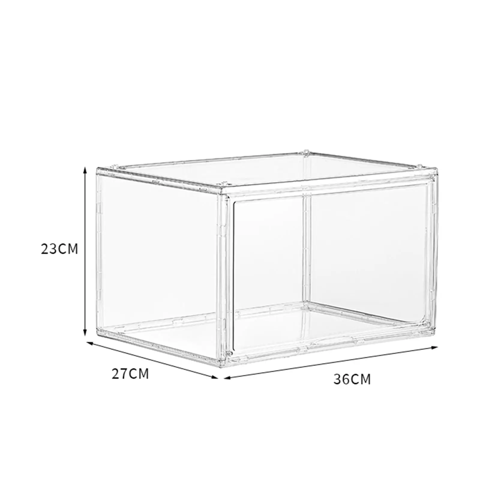 Acrylic Shoe Storage Box with Magnetic Front Door Stackable Sneaker Display Case Clear Shoe Container Organizer for Women Men