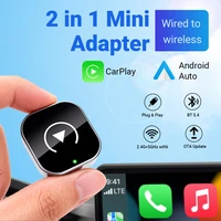 Nuevo Mini adaptador inalámbrico CarPlay y Android Auto 2 en 1, WiFi de 5GHz, caja inteligente Plug and Play tipo C/USB para accesorios de coche Dongle
