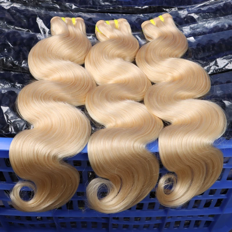 GDYLuxury #613 Blonde Body Wave Human Hair Bundles 100% Unprocessed Raw Virgin Hair Weave Extensions For Women Quick Weave Thick