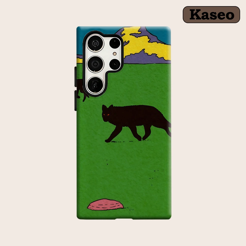 Kaseo Phone Case for Samsung Galaxy S26 S25 Ultra S24 S23 Ultra Plus Shockproof Double Layer Vintage Wolf Pack Cover