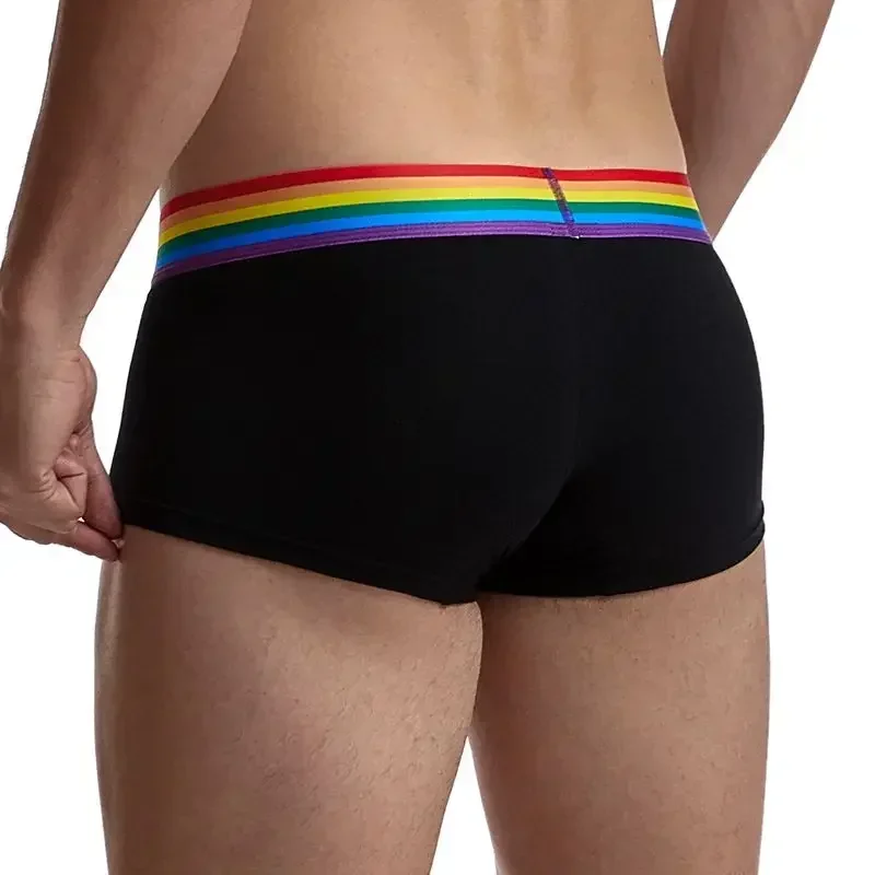 Rainbow Belt Man Underpants Boxershorts Cotton Men Boxers Male Breathable Underwear Men’s Panties Soft Boxer Briefs Balck White