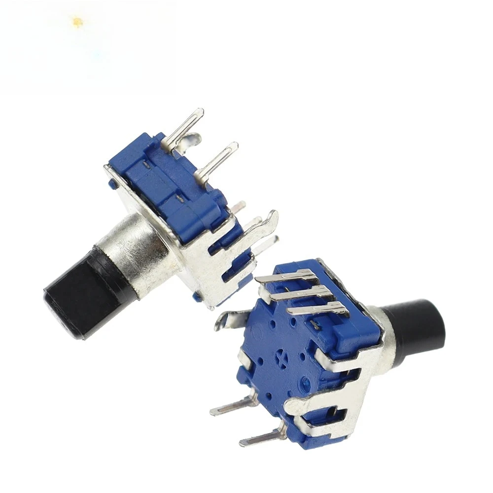 5PCS 360 Degree Rotary Encoder EC12 RE12 Audio Encoder Coding 5Pin 24 Position With Push Button Switch Handle Length 12.5MM