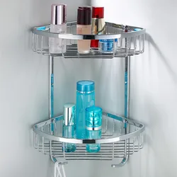 Bathroom Shelves Corner shelf Chrome Stainless Steel 304 Wall Bathroom Shelf Shower Caddy Rack Bathroom Accessories Shelves