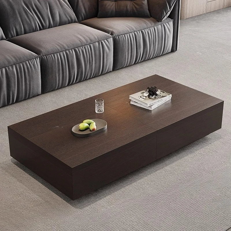 Italian storage smoke color solid wood coffee table square combination living room modern simple sofa coffee table