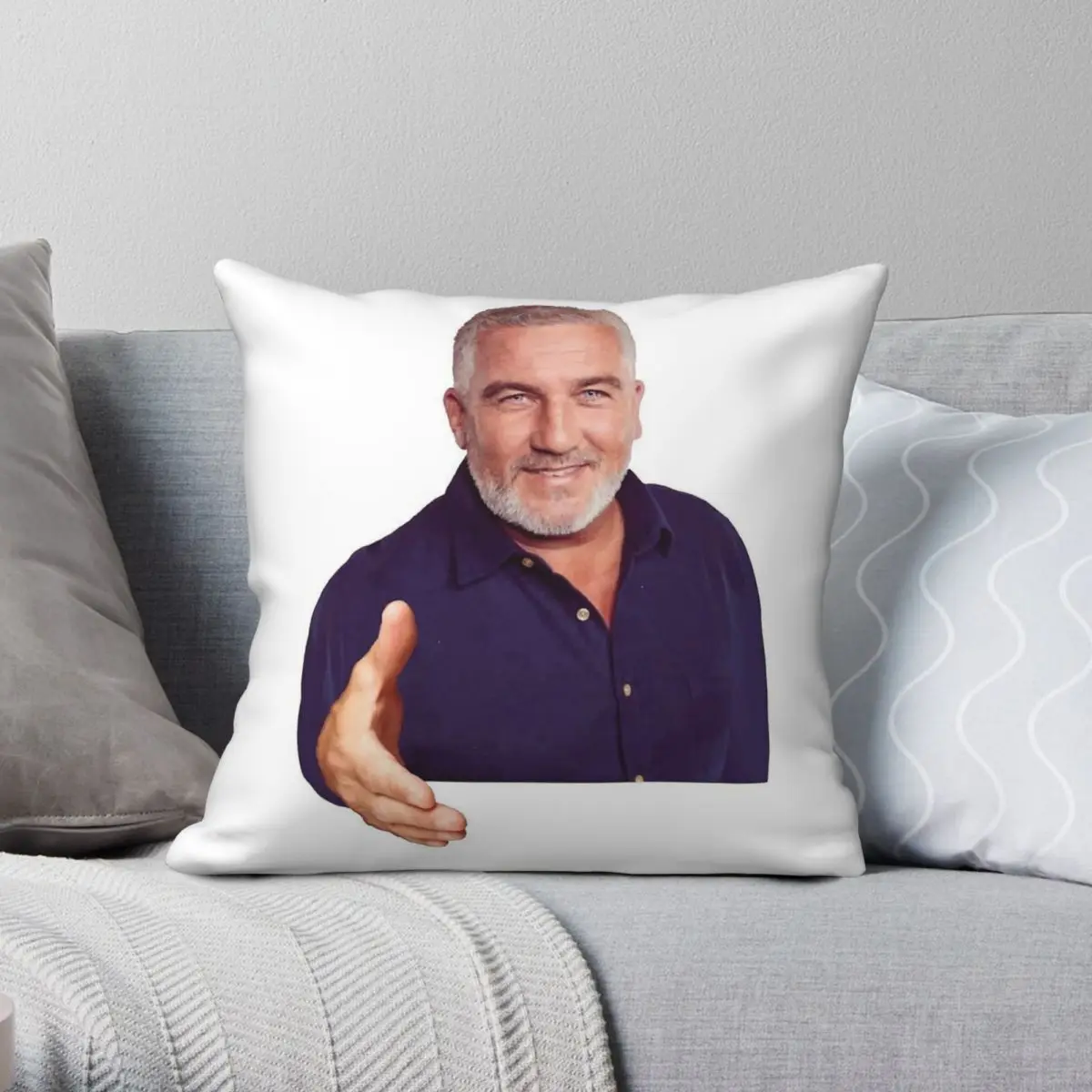 Paul Hollywood Handshake Square Pillowcase Polyester Linen Velvet Creative Decor Pillow Case Sofa Seater Cushion Cover Wholesale